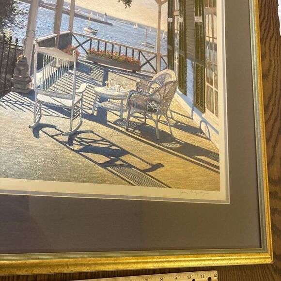 John Philip Hagen Newport Afternoon Signed Nautical Lithograph Framed 1990 - Picture 3 of 10